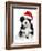 Cute Christmas Havanese Puppy Dog with a Santa Hat-mdorottya-Framed Photographic Print