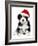 Cute Christmas Havanese Puppy Dog with a Santa Hat-mdorottya-Framed Photographic Print