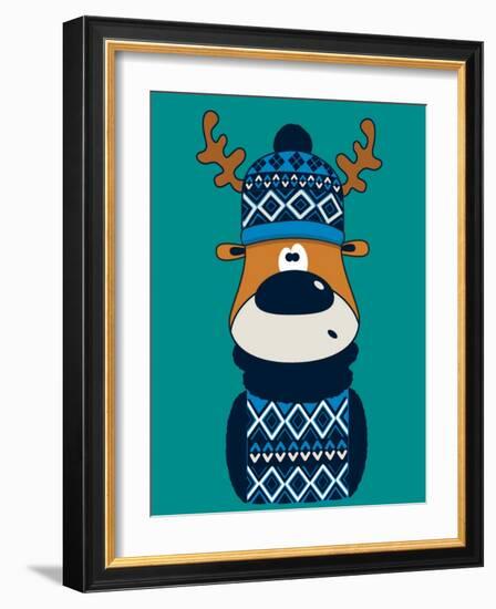 Cute Deer Character Design-braingraph-Framed Art Print