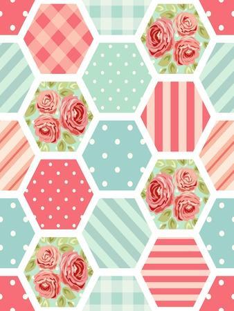 Cute Seamless Vintage Pattern as Patchwork in Shabby Chic Style Ideal for  Kitchen Textile or Bed Li' Art Print - Cute Designs
