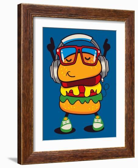 Cute Hamburger Vector Design-braingraph-Framed Art Print