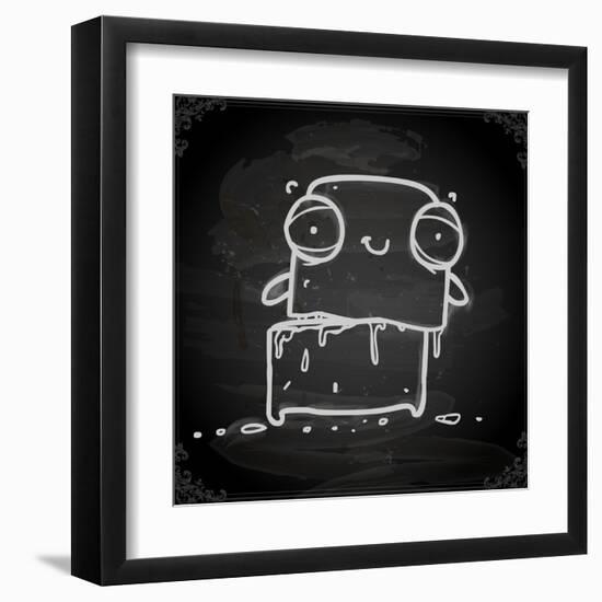 Cute Hand Drawn Illustration, Vintage Blackboard Texture Background-Ozerina Anna-Framed Art Print