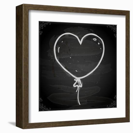 Cute Hand Drawn Illustration, Vintage Blackboard Texture Background-Ozerina Anna-Framed Art Print