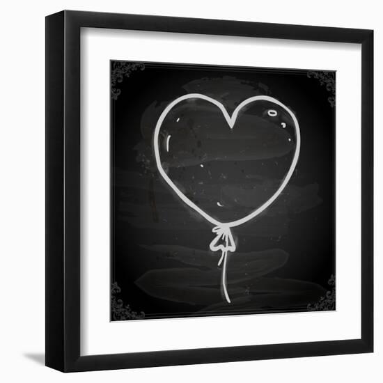 Cute Hand Drawn Illustration, Vintage Blackboard Texture Background-Ozerina Anna-Framed Art Print