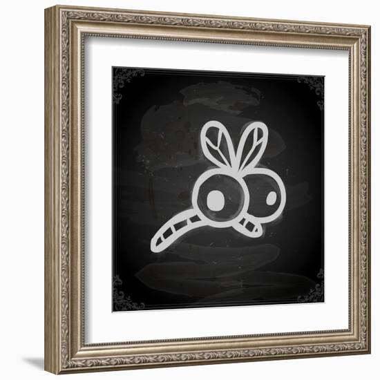 Cute Hand Drawn Illustration, Vintage Blackboard Texture Background-Ozerina Anna-Framed Art Print