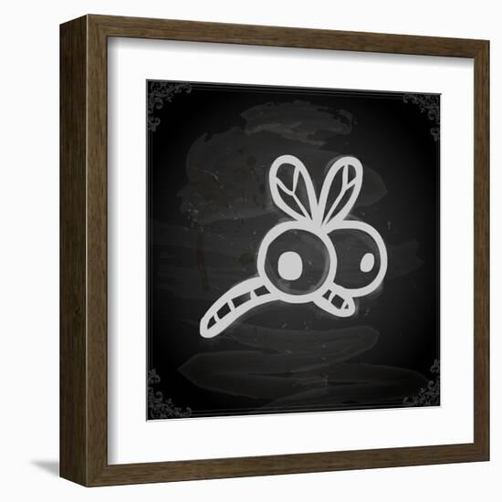 Cute Hand Drawn Illustration, Vintage Blackboard Texture Background-Ozerina Anna-Framed Art Print