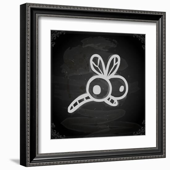 Cute Hand Drawn Illustration, Vintage Blackboard Texture Background-Ozerina Anna-Framed Art Print