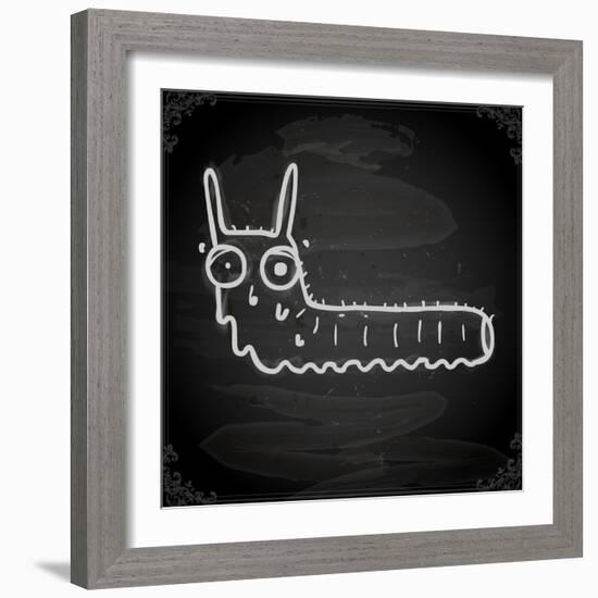 Cute Hand Drawn Illustration, Vintage Blackboard Texture Background-Ozerina Anna-Framed Art Print