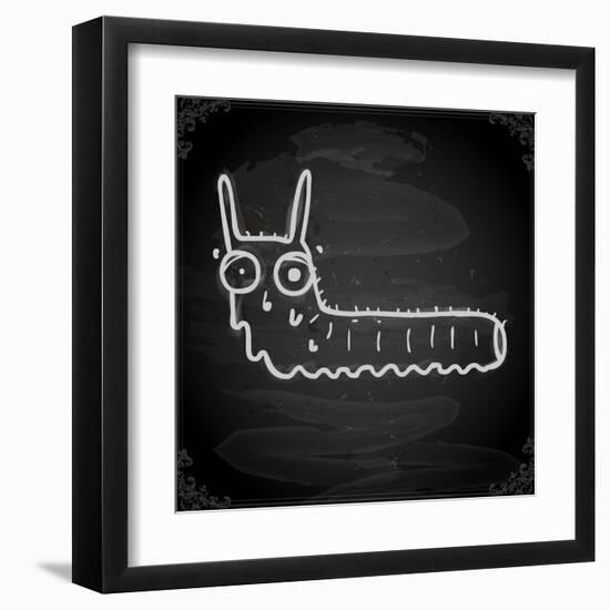 Cute Hand Drawn Illustration, Vintage Blackboard Texture Background-Ozerina Anna-Framed Art Print