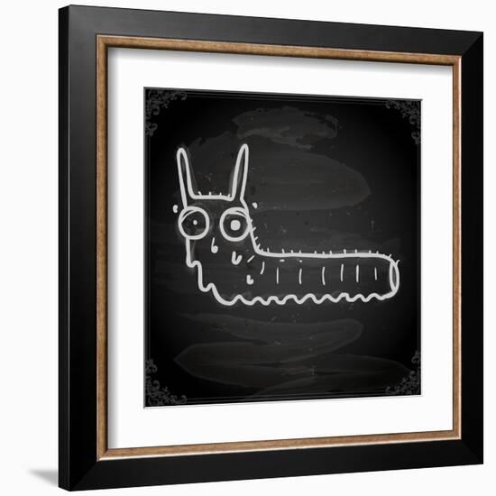 Cute Hand Drawn Illustration, Vintage Blackboard Texture Background-Ozerina Anna-Framed Art Print