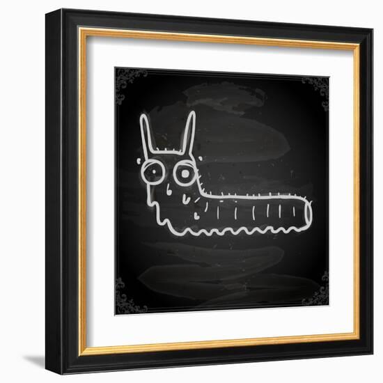 Cute Hand Drawn Illustration, Vintage Blackboard Texture Background-Ozerina Anna-Framed Art Print