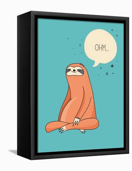 Cute Hand Drawn Sloths, Funny Vector Illustrations, Poster and Greeting Card-Marish-Framed Stretched Canvas