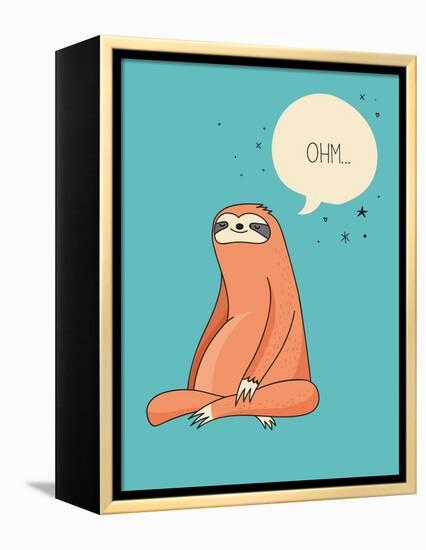 Cute Hand Drawn Sloths, Funny Vector Illustrations, Poster and Greeting Card-Marish-Framed Stretched Canvas