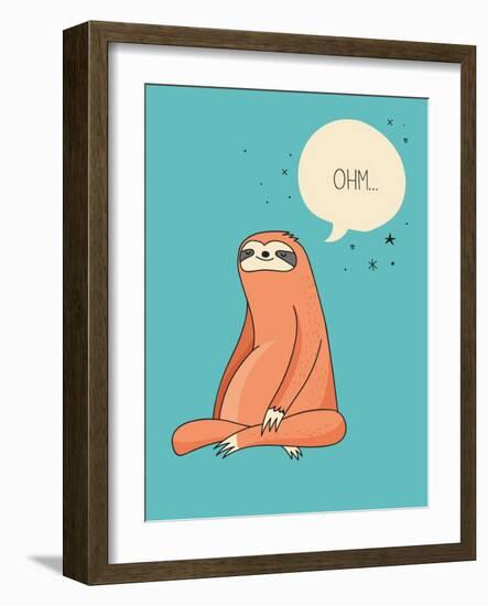 Cute Hand Drawn Sloths, Funny Vector Illustrations, Poster and Greeting Card-Marish-Framed Art Print