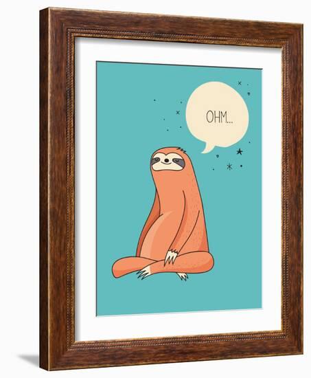 Cute Hand Drawn Sloths, Funny Vector Illustrations, Poster and Greeting Card-Marish-Framed Art Print