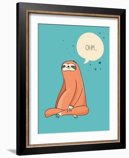 Cute Hand Drawn Sloths, Funny Vector Illustrations, Poster and Greeting Card-Marish-Framed Art Print