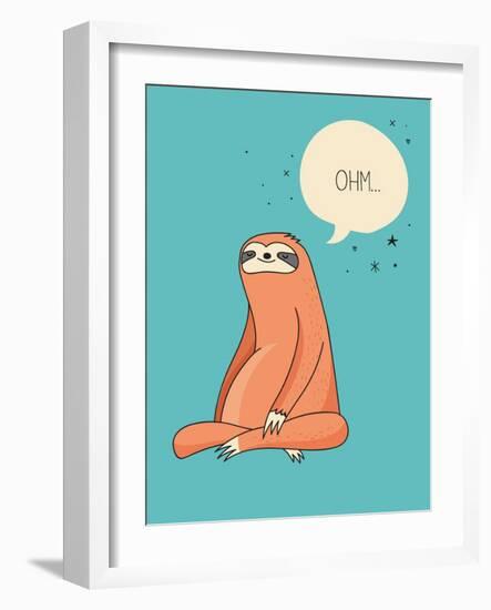 Cute Hand Drawn Sloths, Funny Vector Illustrations, Poster and Greeting Card-Marish-Framed Art Print