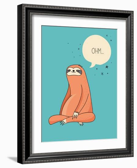 Cute Hand Drawn Sloths, Funny Vector Illustrations, Poster and Greeting Card-Marish-Framed Art Print