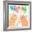 Cute Happy Birthday with Funny Kittens-Baksiabat-Framed Art Print