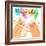 Cute Happy Birthday with Funny Kittens-Baksiabat-Framed Art Print