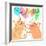 Cute Happy Birthday with Funny Kittens-Baksiabat-Framed Art Print