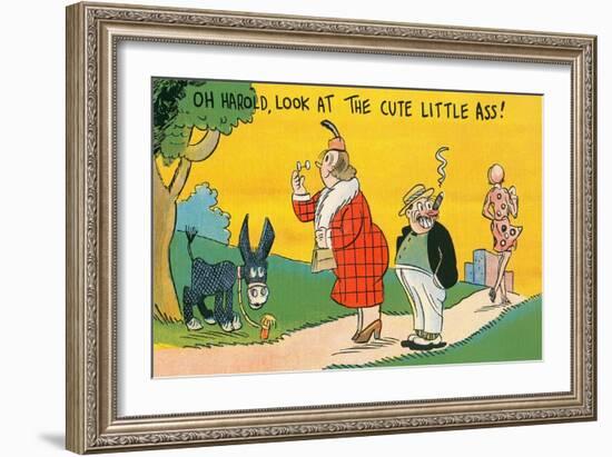 Cute Little Ass Cartoon-null-Framed Art Print