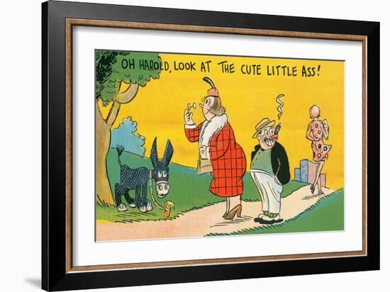 Cute Little Ass Cartoon-null-Framed Art Print