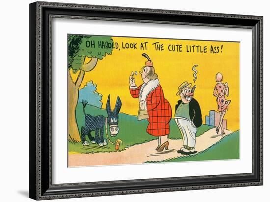 Cute Little Ass Cartoon-null-Framed Art Print