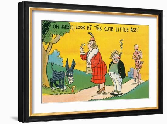 Cute Little Ass Cartoon-null-Framed Art Print