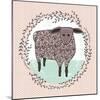 Cute Little Sheep Illustration for Children.-cherry blossom girl-Mounted Art Print