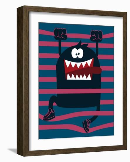 Cute Monster Vector Character Design-braingraph-Framed Art Print