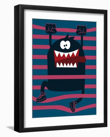 Cute Monster Vector Character Design-braingraph-Framed Art Print