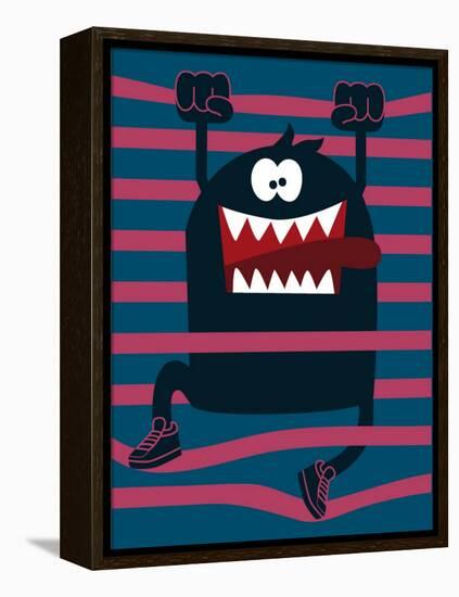 Cute Monster Vector Character Design-braingraph-Framed Stretched Canvas