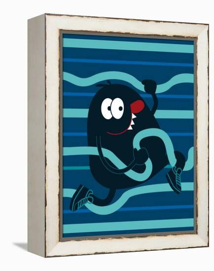 Cute Monster Vector Design for Tee-braingraph-Framed Stretched Canvas