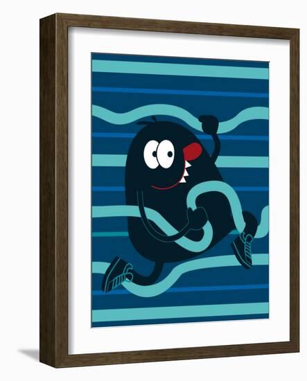 Cute Monster Vector Design for Tee-braingraph-Framed Art Print