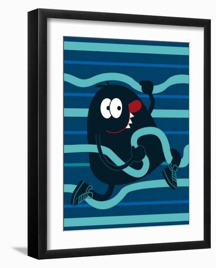 Cute Monster Vector Design for Tee-braingraph-Framed Art Print