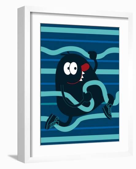 Cute Monster Vector Design for Tee-braingraph-Framed Art Print