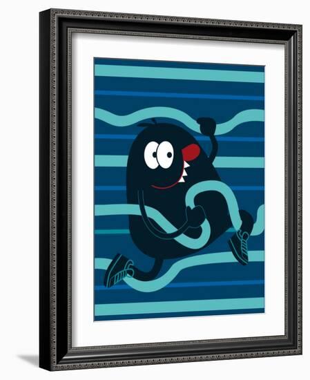 Cute Monster Vector Design for Tee-braingraph-Framed Art Print