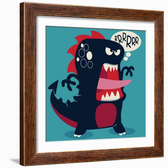 Cute Monster Vector-braingraph-Framed Art Print