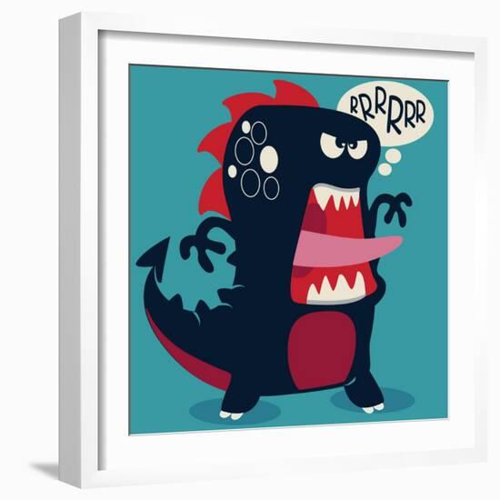 Cute Monster Vector-braingraph-Framed Art Print