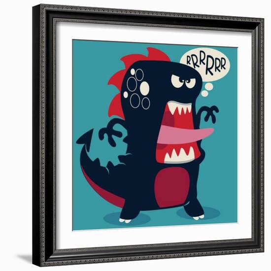 Cute Monster Vector-braingraph-Framed Art Print