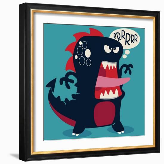 Cute Monster Vector-braingraph-Framed Art Print