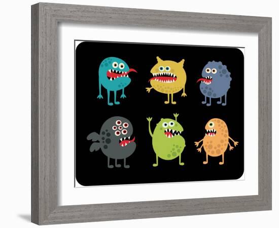 Cute Monsters Set.-panova-Framed Art Print