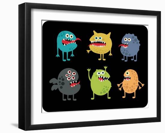 Cute Monsters Set.-panova-Framed Art Print