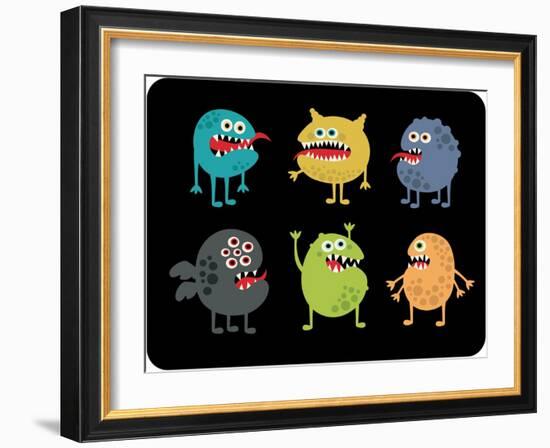 Cute Monsters Set.-panova-Framed Art Print