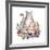 Cute Mother's Day Greeting Card with Cats. Watercolor Illustration-Maria Sem-Framed Art Print