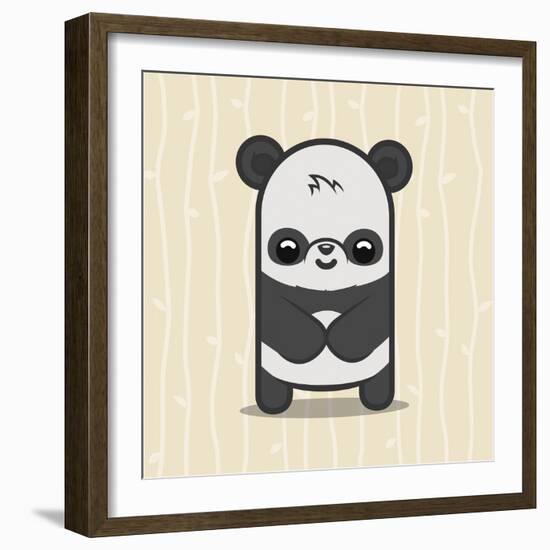 Cute Panda-Jace Grey-Framed Art Print