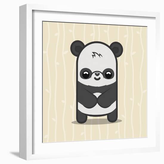 Cute Panda-Jace Grey-Framed Art Print