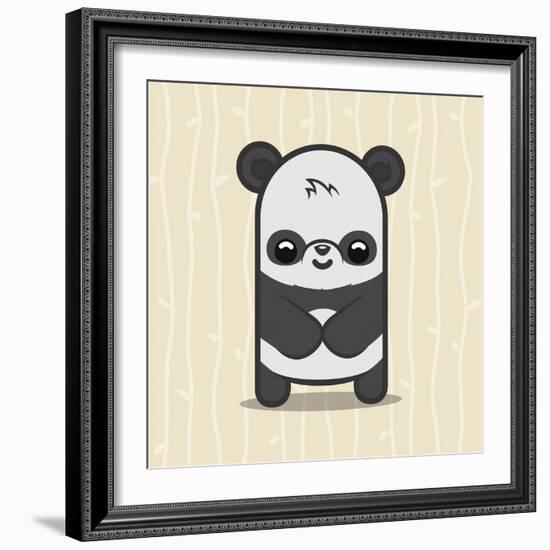 Cute Panda-Jace Grey-Framed Art Print