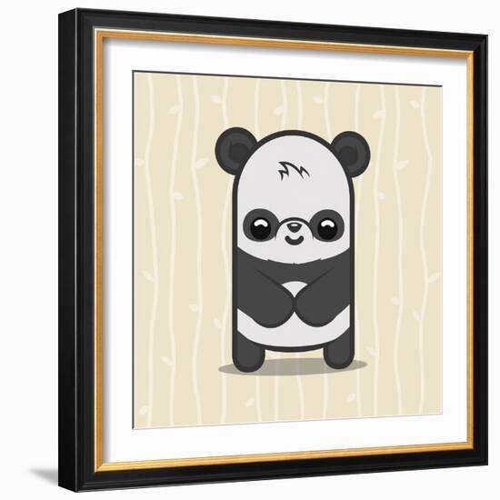 Cute Panda-Jace Grey-Framed Art Print